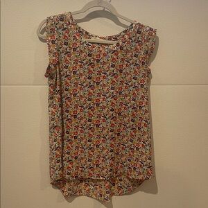 Pleione Floral Sleeveless Blouse - Multicolor